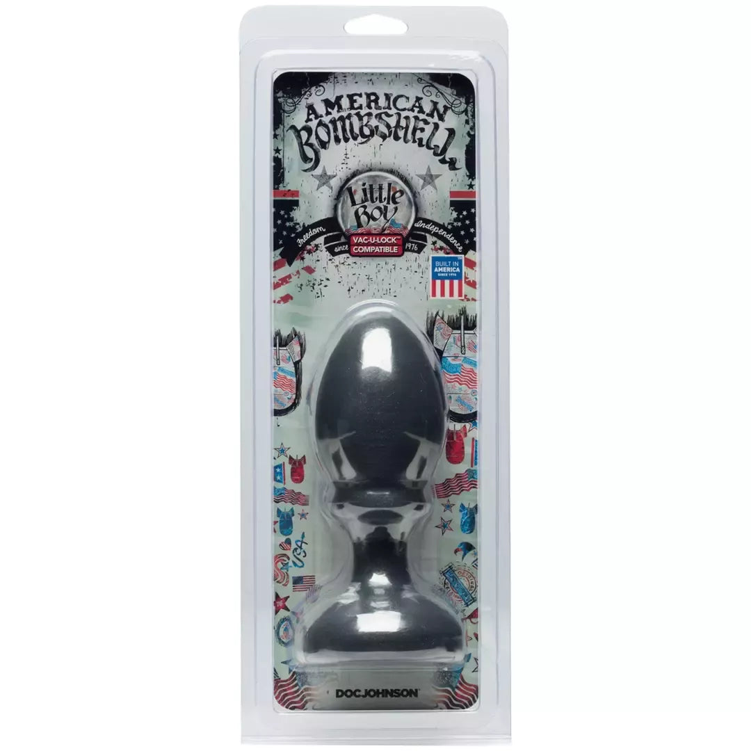 American Bombshell Little Boy Plug didelis smailėjantis analinis kaištis, juodas, 13 cm