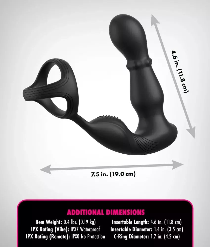 Anal Fantasy Elite Slide & Glide Intimoji silikoninė sistema, juoda, 19 cm