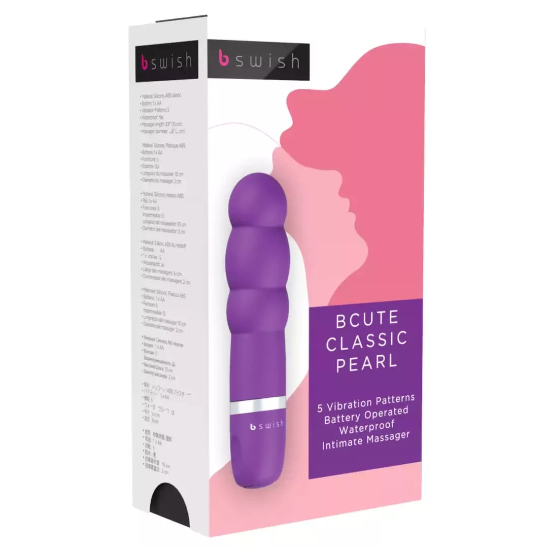 B Swish Bcute Classic intymus masažuoklis Pearl Purple 10cm neperšlampamas