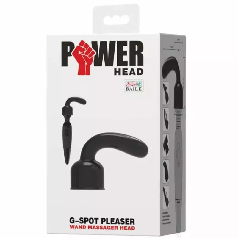 Baile Power Head – keičiamas G-taško masažuoklio antgalis, juodas