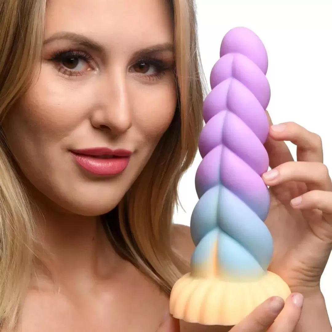 Blush Novelties Unicorn Horn silikoninis fantastinis žaislas, daugiaspalvis, 20 cm