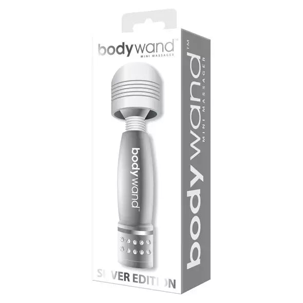 Bodywand Mini Wand Massager Silver kompaktiškas, atsparus vandeniui, 10,2 cm