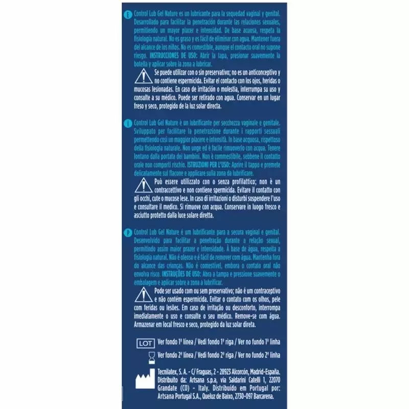 Control Lub Gel Nature vandens pagrindo intymus gelis 75 ml, be parabenų