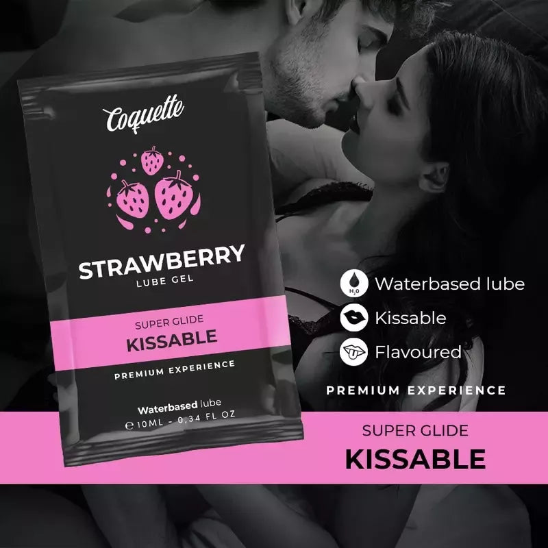 Coquette Chic Desire braškių skonio vandens pagrindo lubrikantas, 10 ml