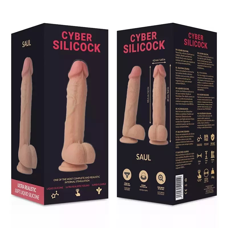 CYBERSILICOK Saul skysto silikono anatominis modelis, 21 cm, smėlio spalvos