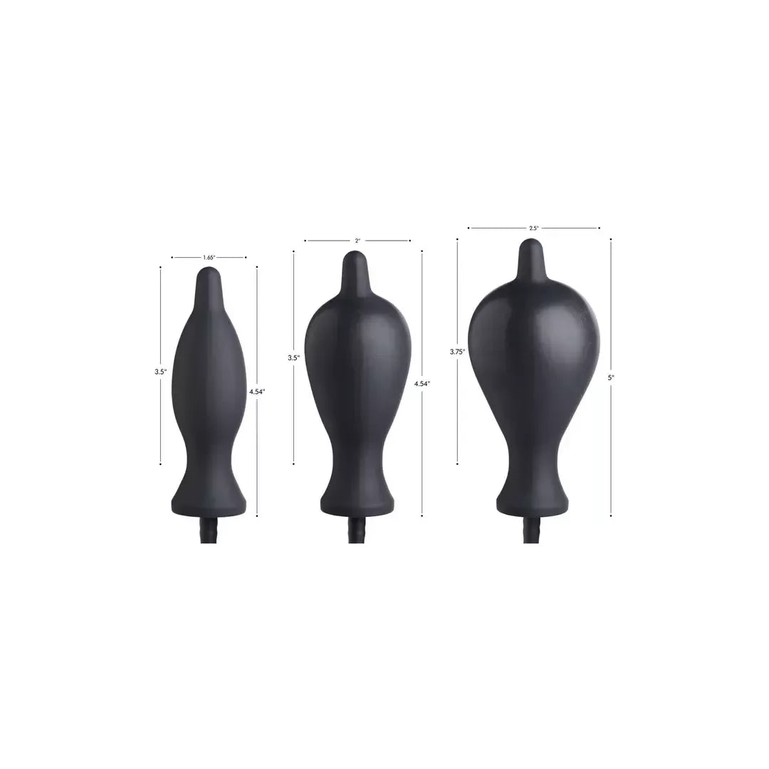 Dark Inflator silikoninis reguliuojamo slėgio išangės kamštis 4.5" juodas