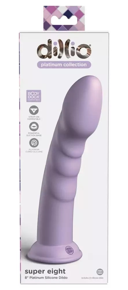 Dillio Platinum Super Eight 21 cm silikoninis intymus prietaisas, violetinis