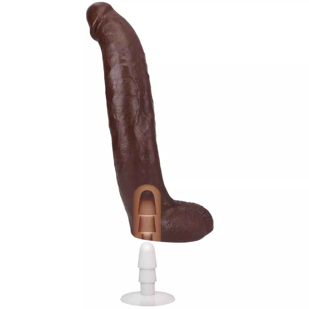 Doc Johnson Brickzilla ULTRASKYN anatominis modelis, 33 cm, šokoladinės spalvos