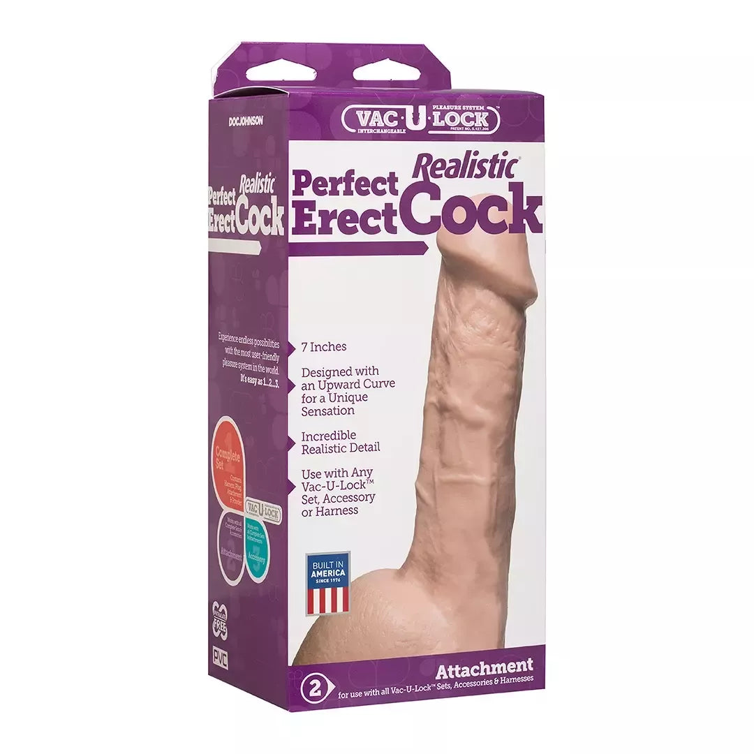 „Doc Johnson Perfect Erect 7"“ anatominis modelis, be ftalatų, smėlio spalvos