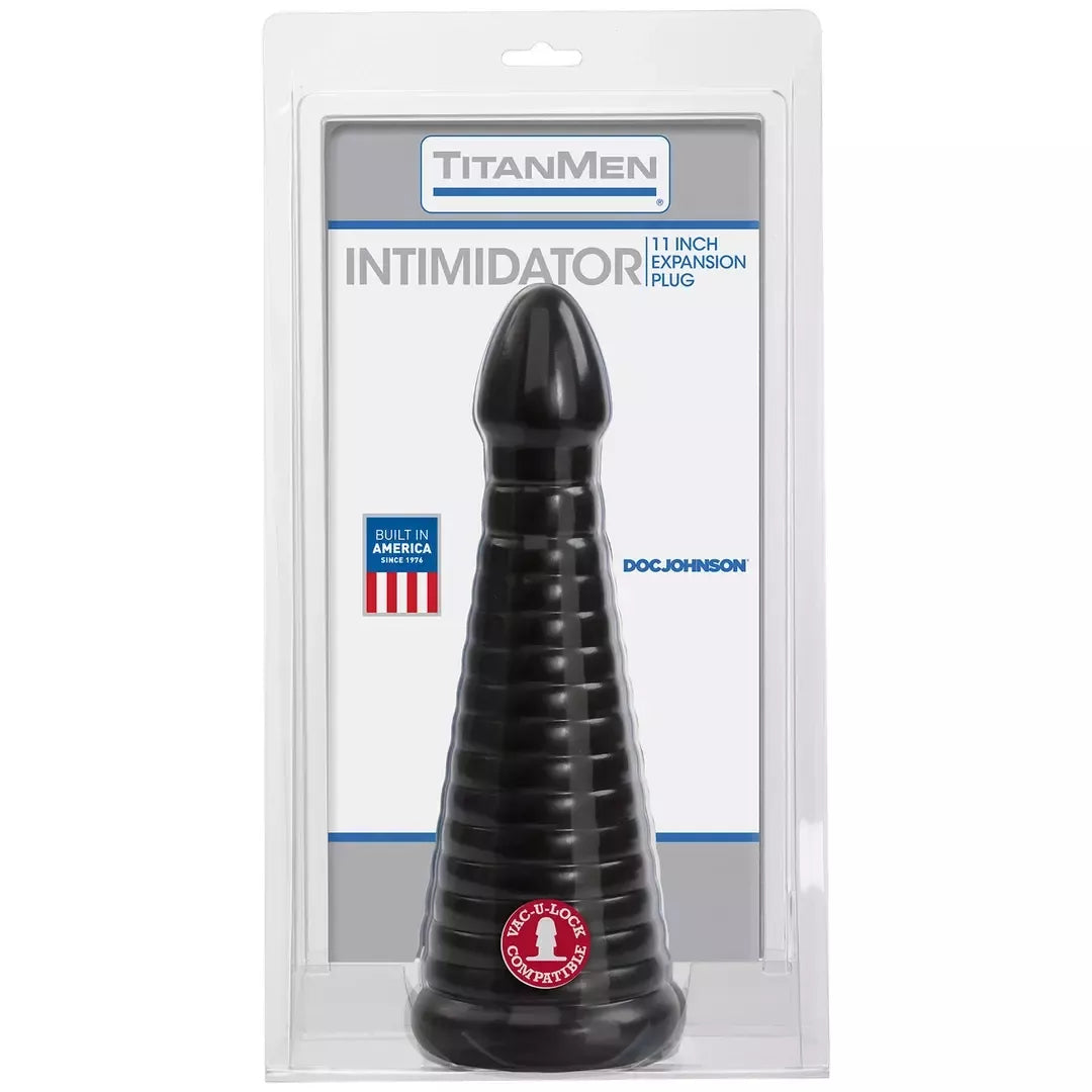 Doc Johnson TitanMen Intimidator 28 cm juodas analinis treniruoklis-kamštis