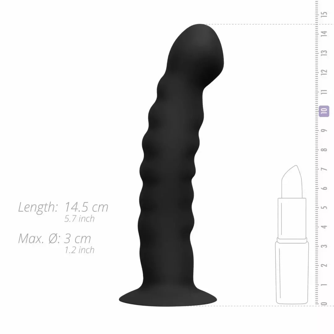 EasyToys silikoninė „strap-on“ sistema – reguliuojami diržai ir lenktas modelis, juoda