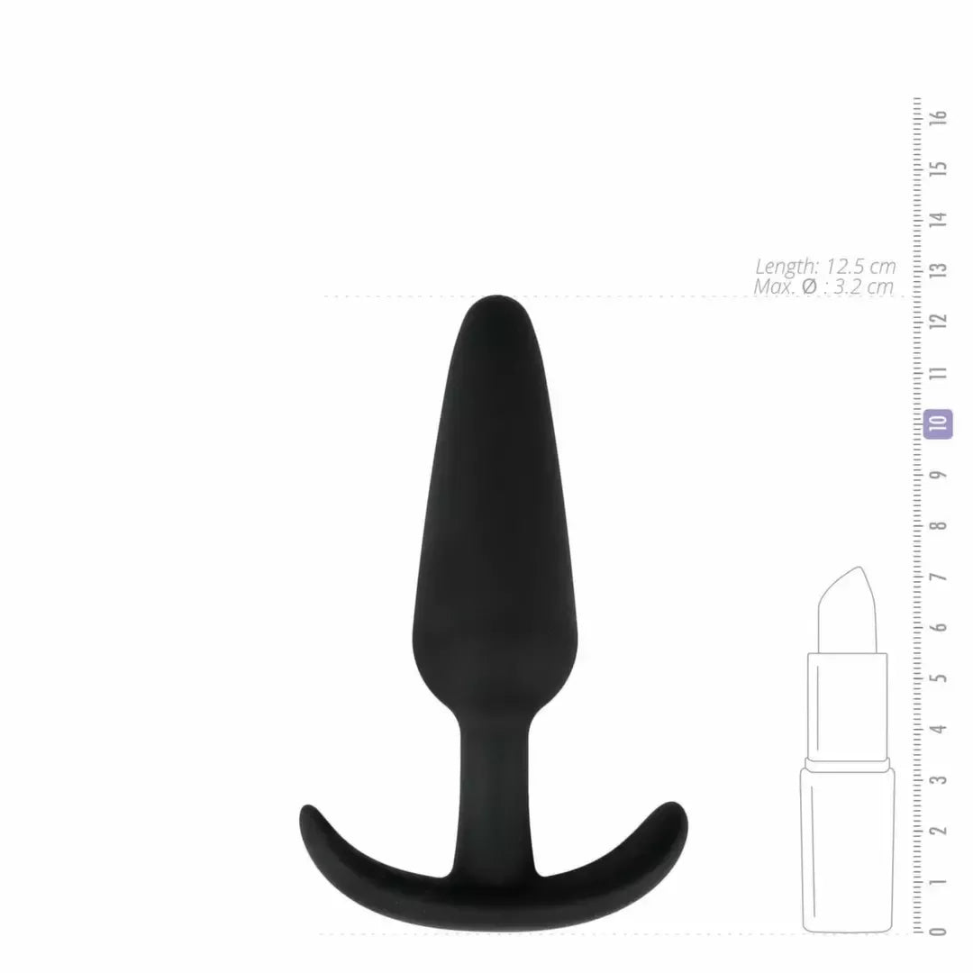 EasyToys silikoninis intymus kamštis L, juodas – ergonomiškas ir lankstus
