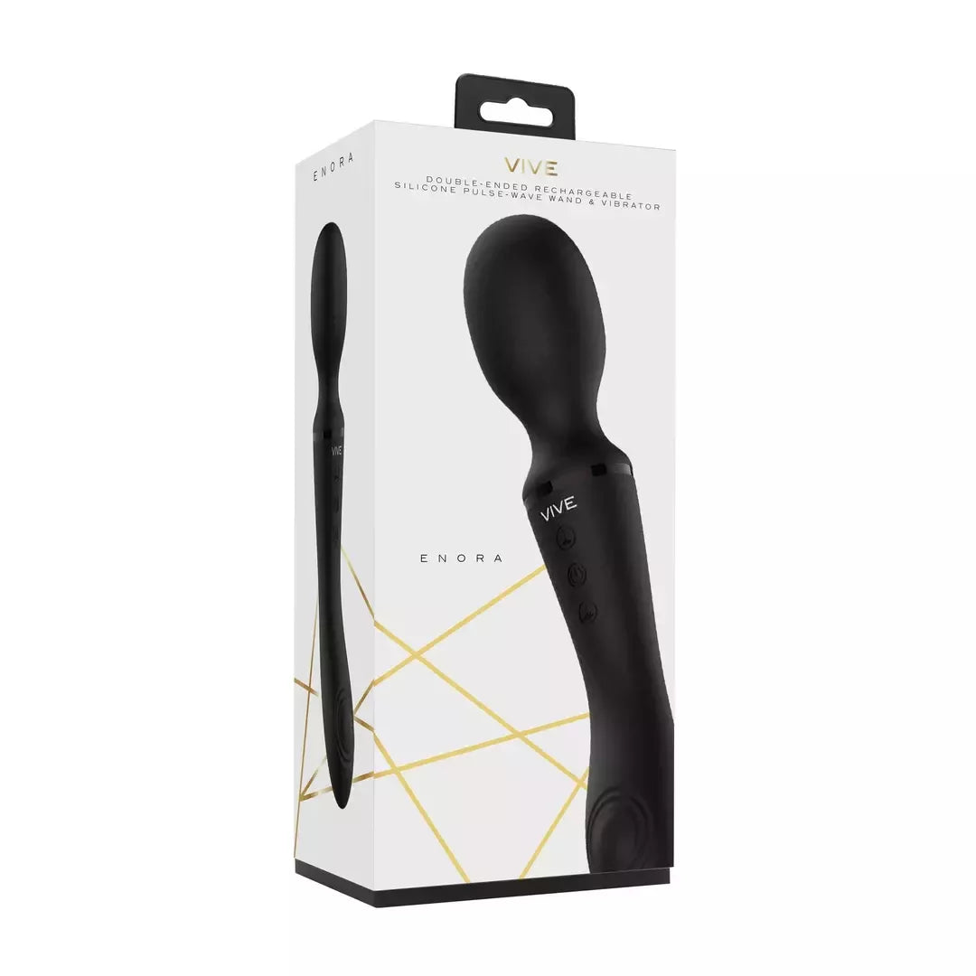 Enora Wand Massager Black – dviejų varikliukų, atsparus vandeniui, 10 režimų