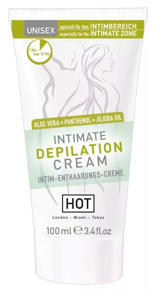 HOT Intimate Hair Removal Cream su Aloe ir Jojoba 100 ml jautriai odai