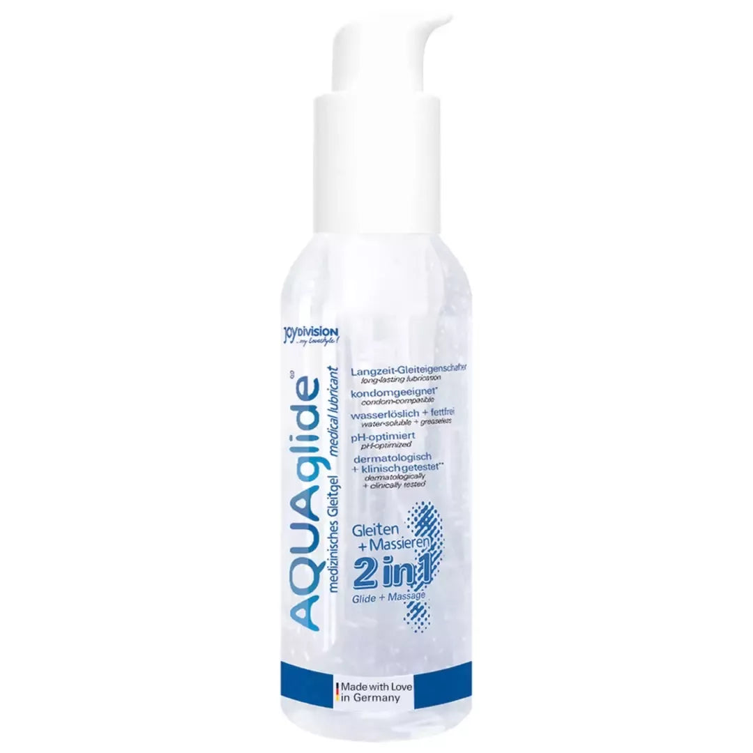 Joydivision AQUAglide 2-in-1 vandens pagrindu pagamintas gelis 125 ml – masažinis ir lubrikantas