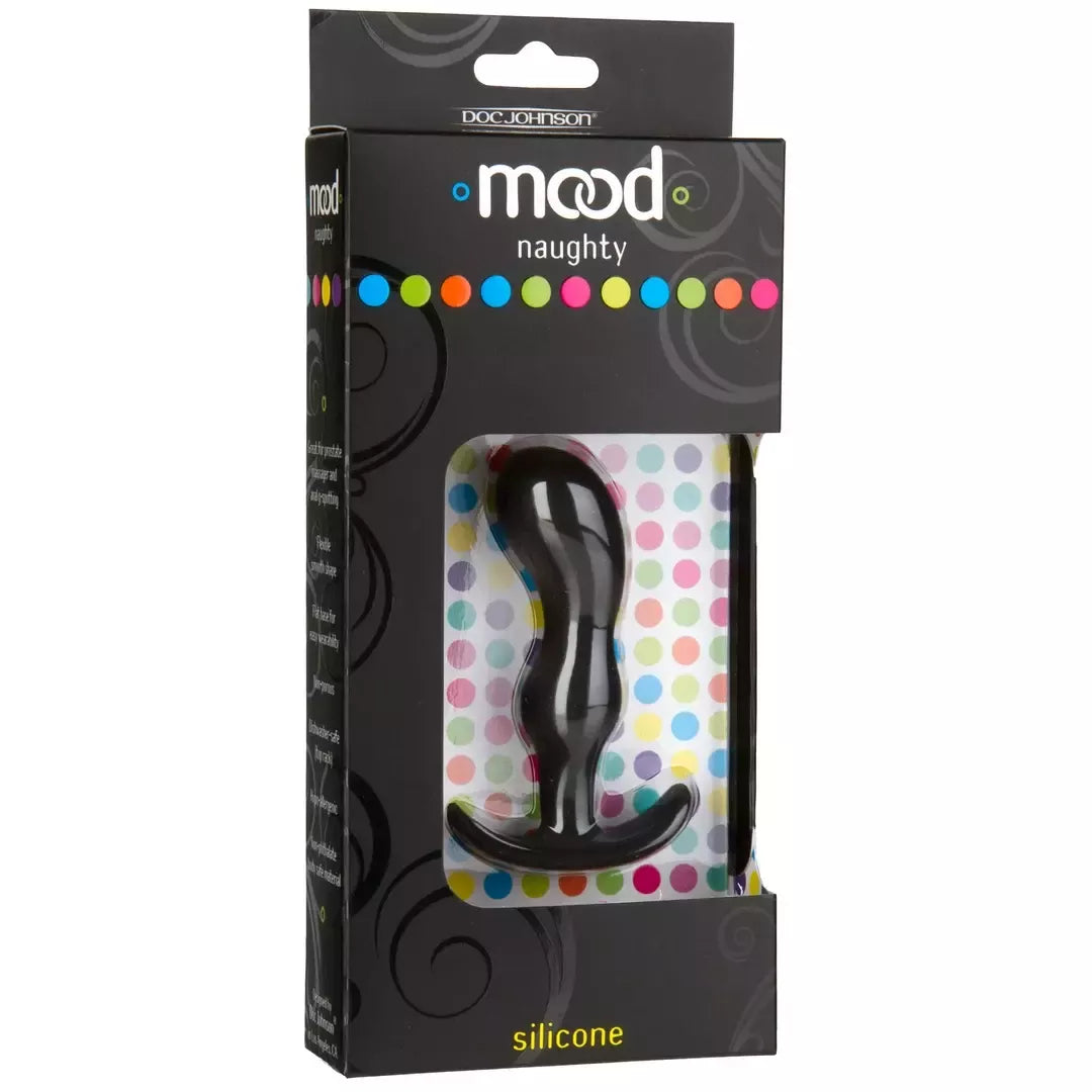 Juodas Blush Novelties „Naughty 2“ silikoninis kaištis – vidutinio dydžio