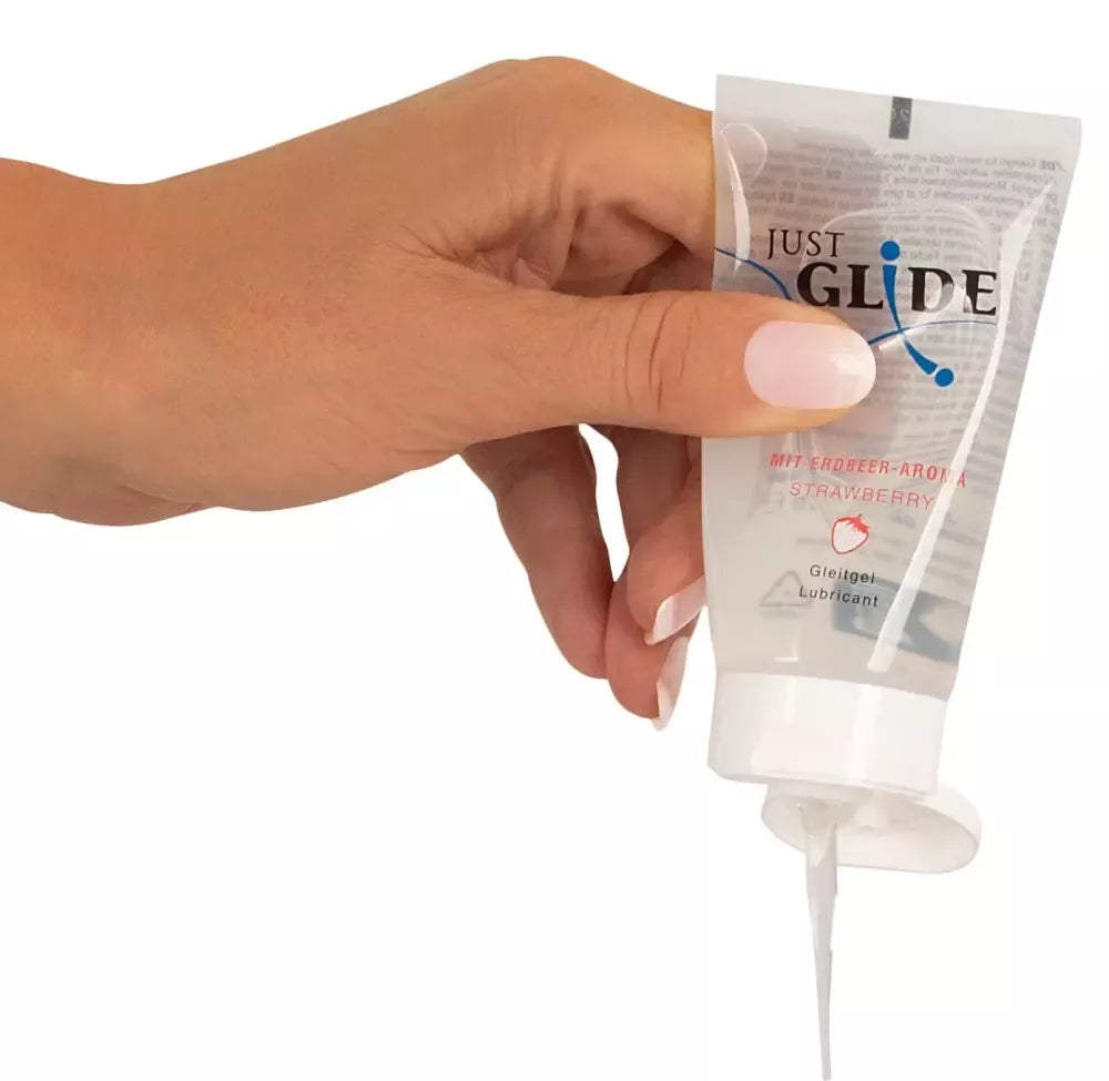 Just Glide braškinis vandens pagrindo lubrikantas 50 ml – vaisinė formulė