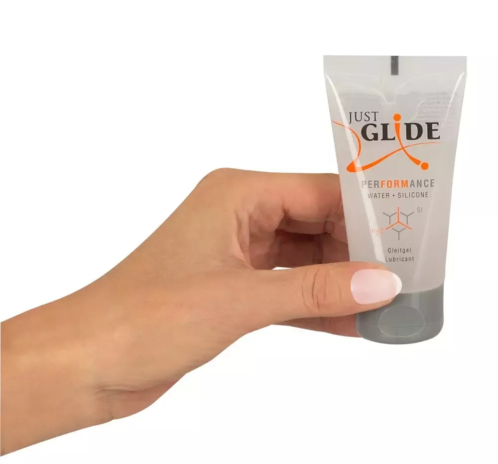 Just Glide Performance vandens ir silikono hibridinis lubrikantas 50ml veganiškas