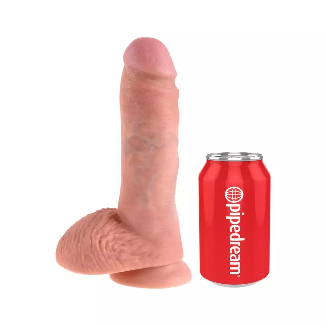 King Cock 8 colių Intimate Companion su sėklidėmis, kūno spalvos, 20,3 cm