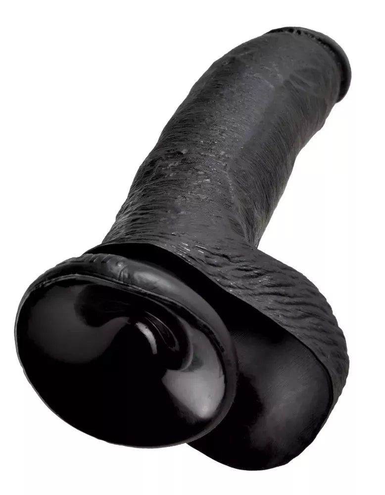 King Cock 9 colių anatominis modelis su pagrindu, tamsus, PVC, 22,9 cm