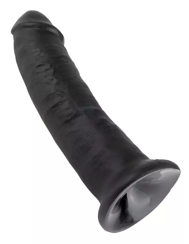 King Cock 9" Intymus modelis su siurbtuku, tamsus, 24 cm, PVC