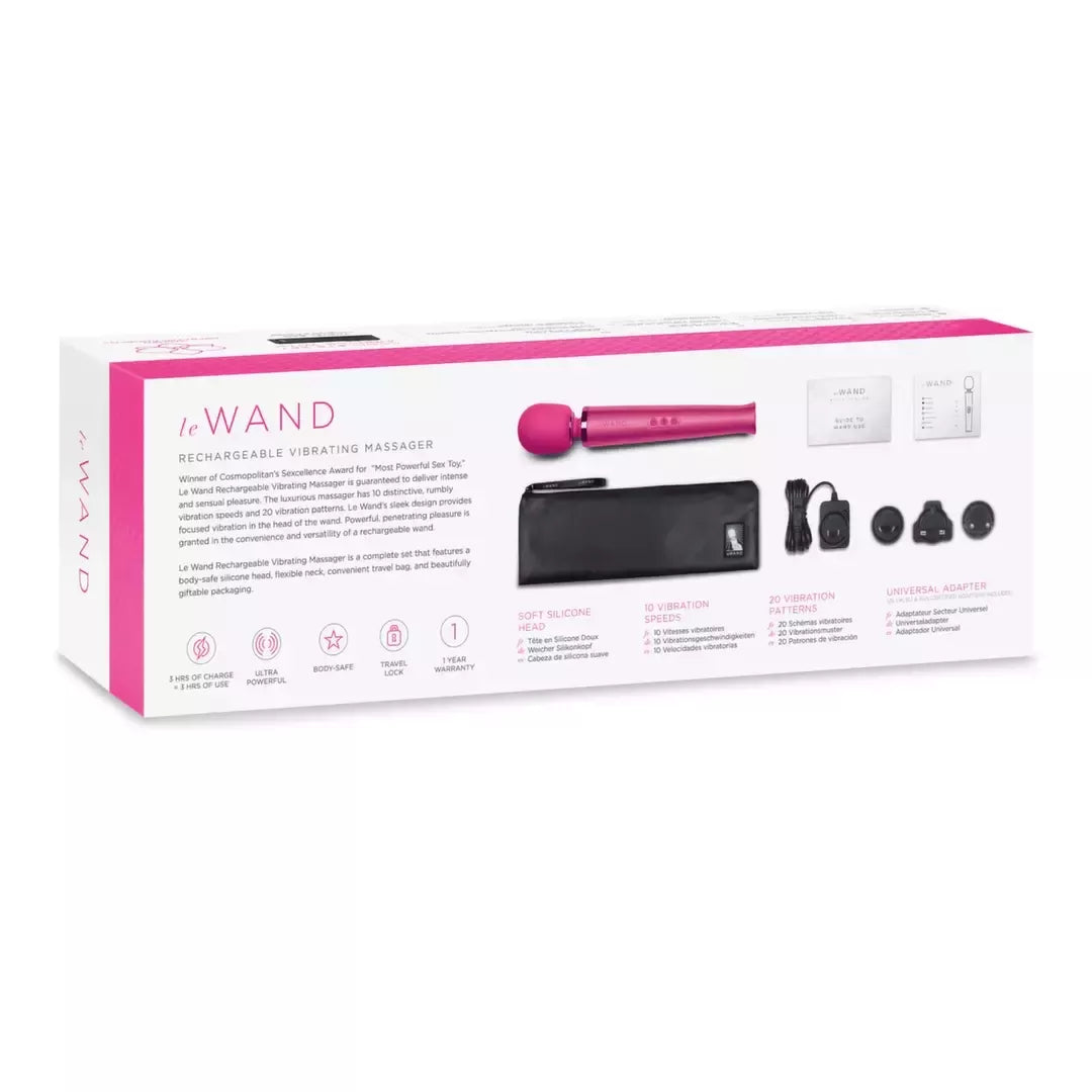 Le Wand Massager Magenta – daugiafunkcis įkraunamas masažuoklis, 340 mm