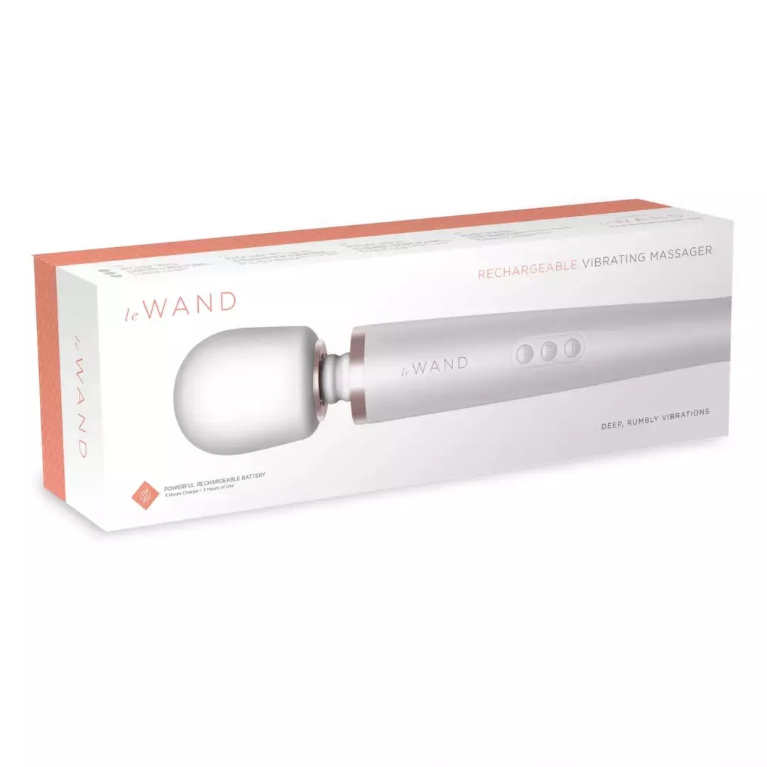 Le Wand Massager Pearl White – įkraunamas, įvairių greičių intymus prietaisas