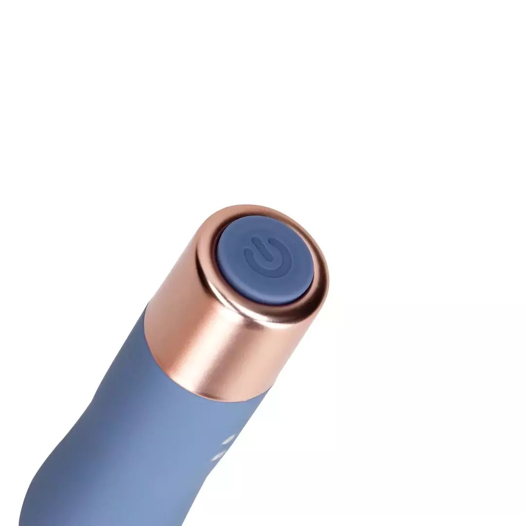 Loveline Mini Wand Blue Horizon – kompaktiškas briaunotas asmeninis masažuoklis