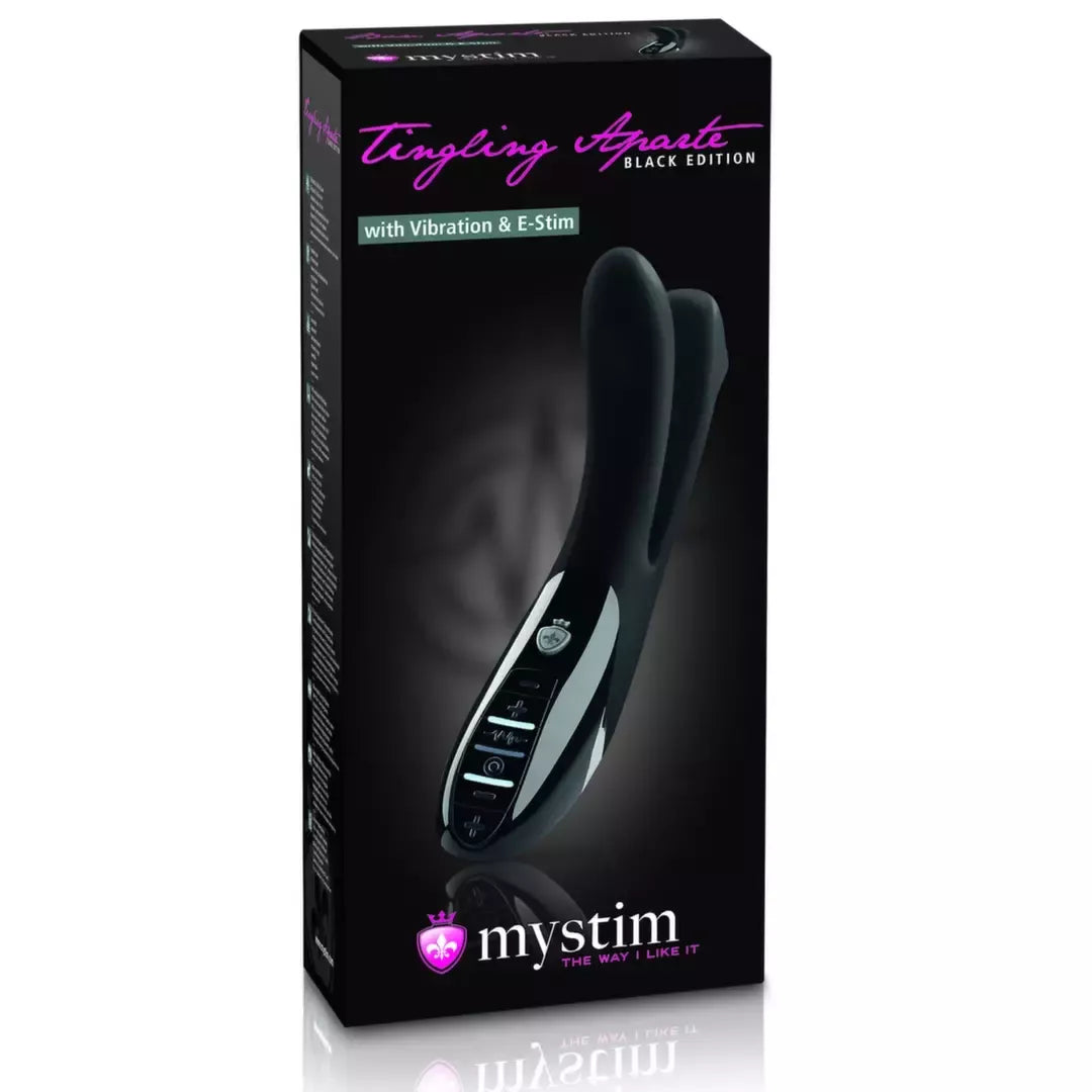 Mystim Tingling Aparte eStim intymus prietaisas, juodas, medicininis silikonas