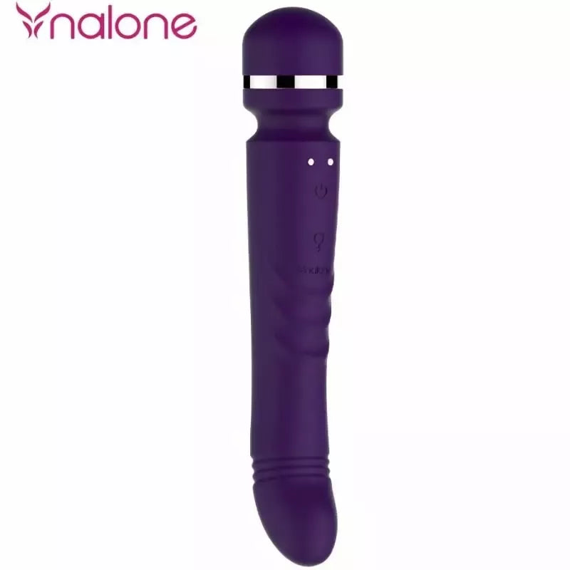 Nalone Yoni dvipusis silikoninis masažuoklis 230 mm, 7 režimai, violetinis