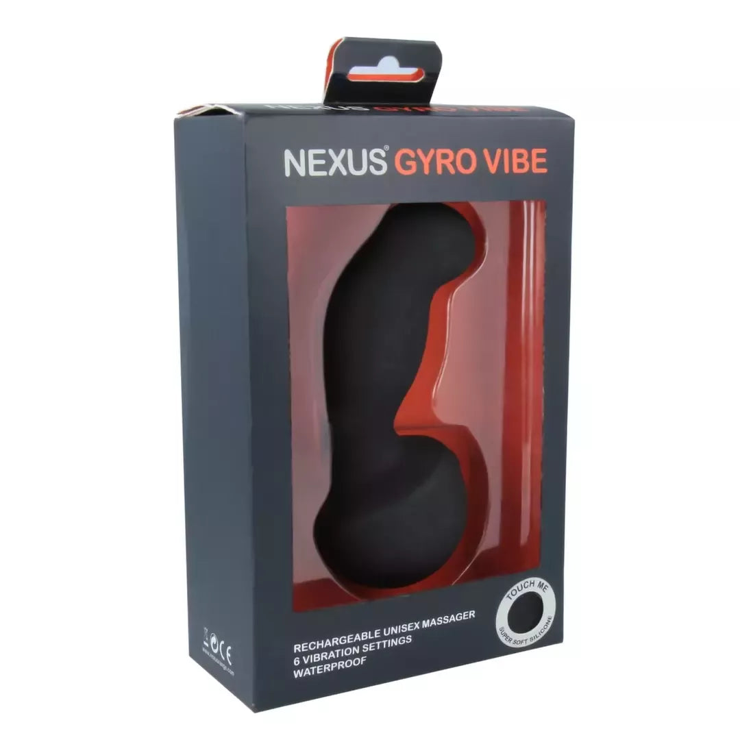 Nexus Gyro Vibe dviejų variklių silikoninis intymus masažuoklis, USB, atsparus vandeniui