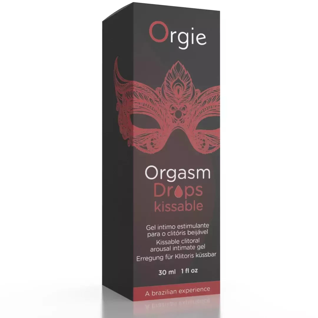Orgie Orgasm Drops Kissable jautrumą didinantis intymus gelis, 30 ml