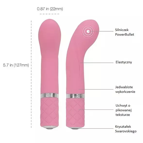 Pillow Talk Racy Pink aukštos kokybės silikoninis kompaktiškas vibruojantis prietaisas
