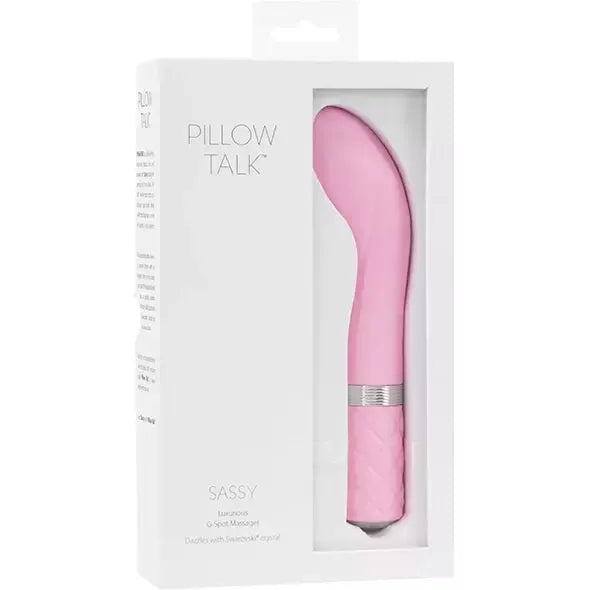 Pillow Talk Sassy Pink įkraunamas intymus masažuoklis, silikoninis, su dideliu galiuku