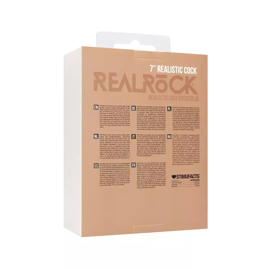 RealRock 18 cm anatominis modelis su kapšeliu, kūno spalvos