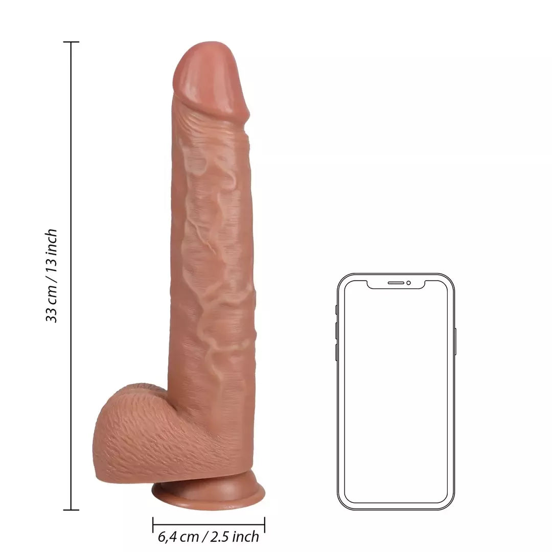RealRock itin didelis tiesus modelis su 33 cm pagrindu – rusvas