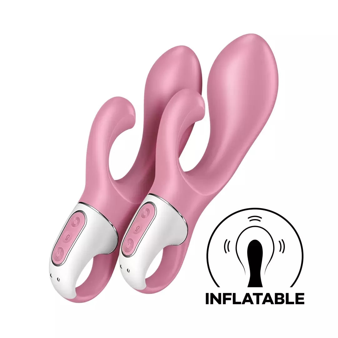 Satisfyer Air Pump Bunny 2 Light Red intymaus oro sistemos žaislas