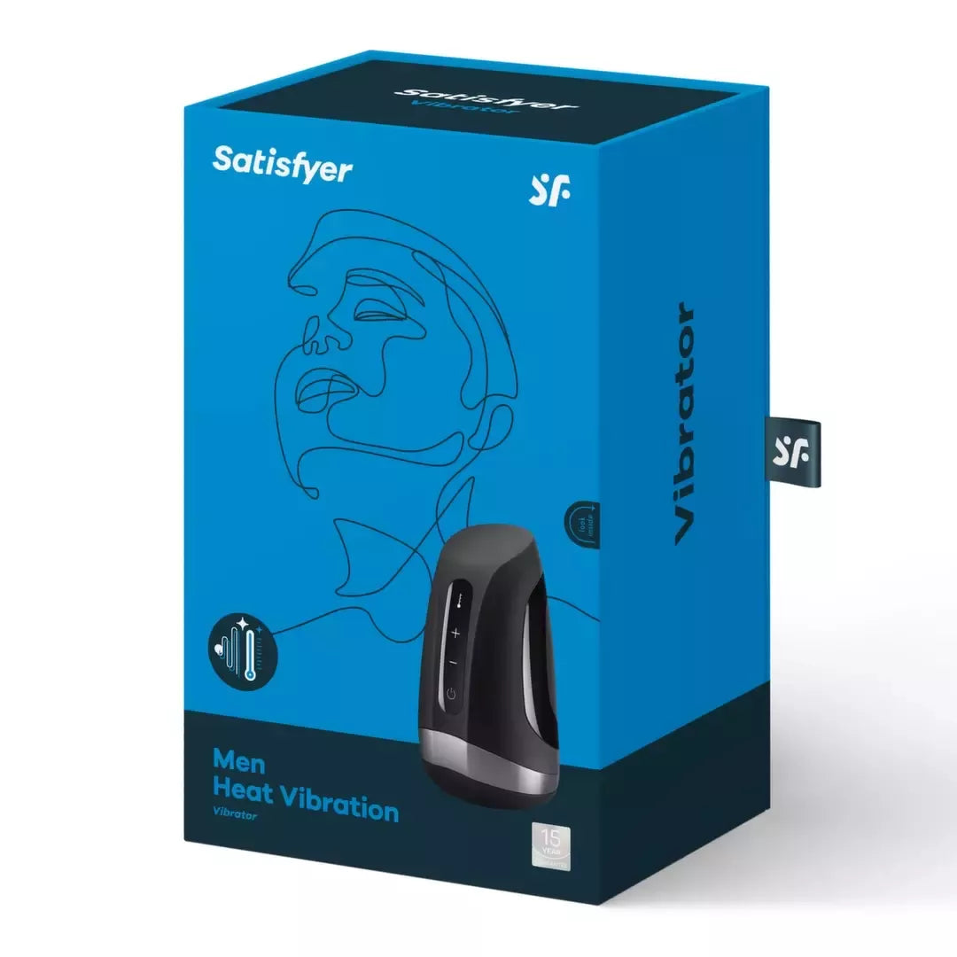 Satisfyer Men Heat Vibration intymus įrenginys su šildymo funkcija, juodas