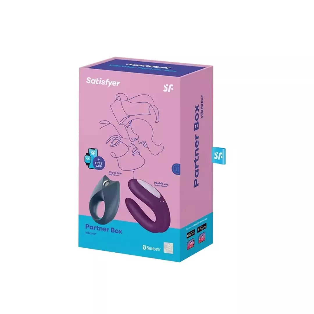 Satisfyer Partner Box 2 – „Royal One“ ir „Double Joy“, silikoninis, „Bluetooth“ rinkinys