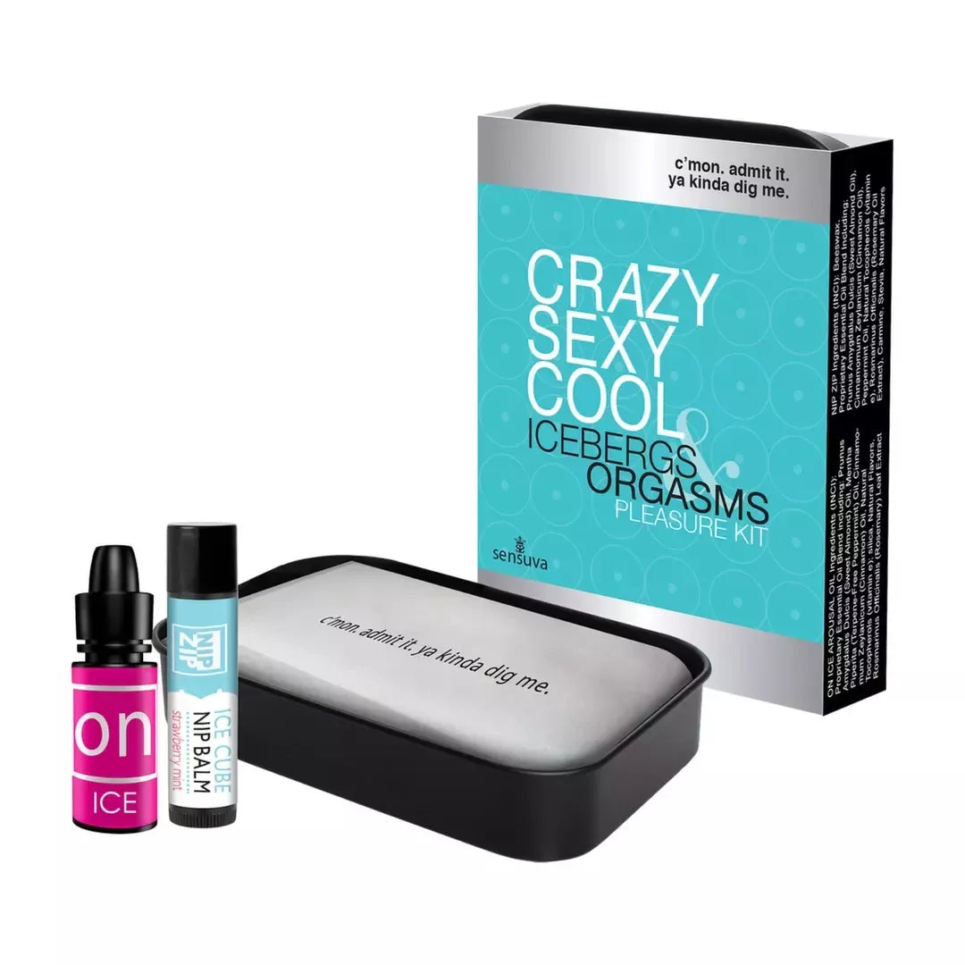 Sensuva Crazy Sexy Pleasure Kit – intymaus vėsinančio aliejaus ir braškių balzamo rinkinys