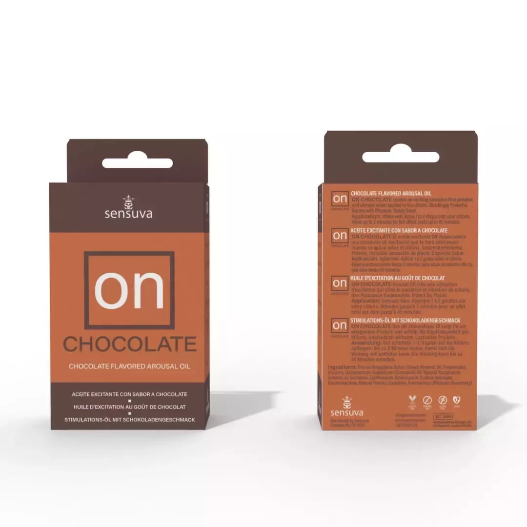 Sensuva ON Chocolate Arousal Oil 5 ml – šokolado skonio stimuliuojamasis aliejus