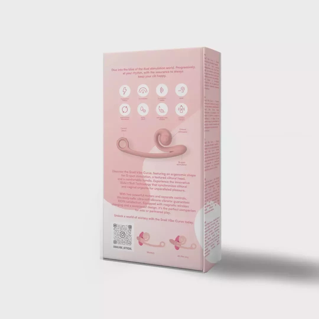 Snail Vibe Curve intymus prietaisas Peachy Pink su dvigubais varikliais, silikoninis