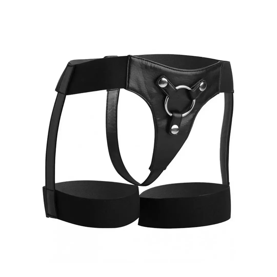 Strap U Bardot reguliuojami diržai su elastinėmis šlaunų juostomis – juodi
