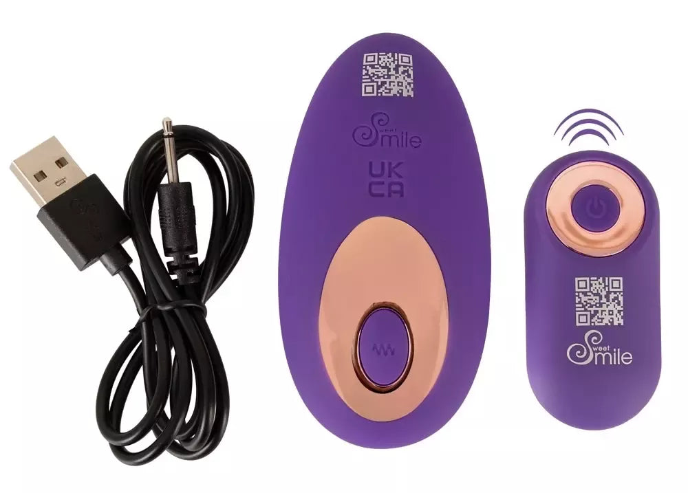 Sweet Smile RC Panty Vibrator kompaktiškas silikoninis vibratorius su nuotolinio valdymo pultu, 8,8 cm
