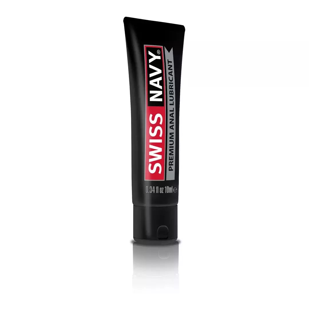 Swiss Navy silikoninis analinis lubrikantas 2 ml paketėliuose – 50 vnt. stiklinėje pakuotėje