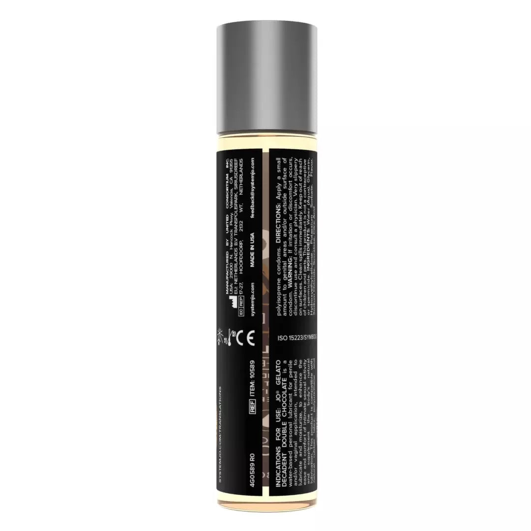 System JO H2O Gelato Double Chocolate vandens pagrindo lubrikantas, 30 ml