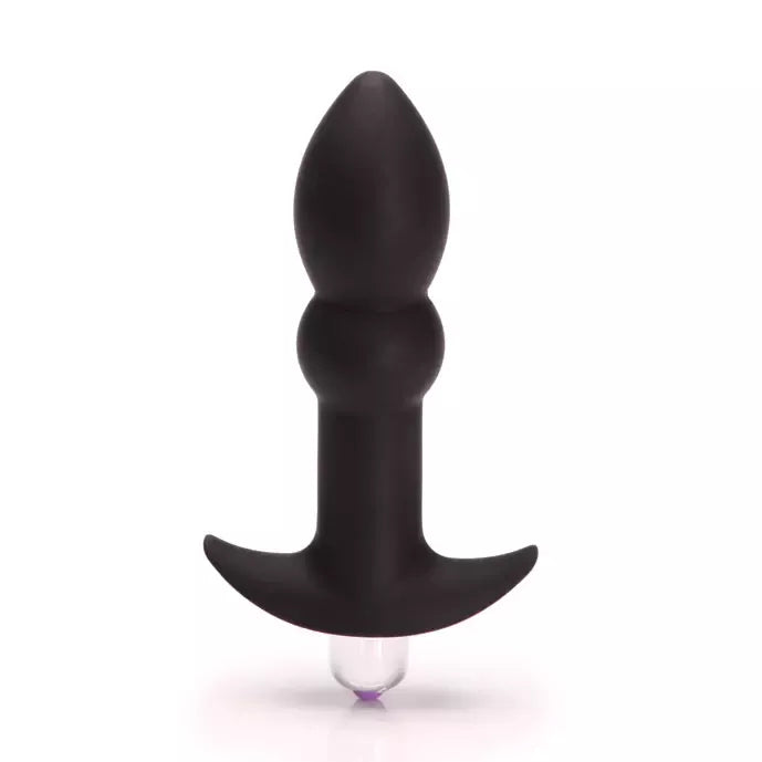Tantus Perfect Butt Plug Plus Black silikoninis vibruojantis kaištis, 3 režimai