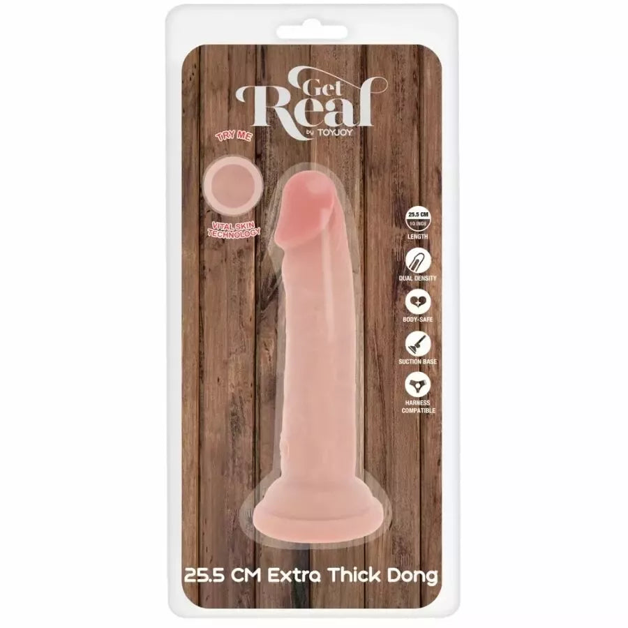 TOYJOY Get Real Deluxe dvigubo tankio intymus žaislas, 25,5 cm, TPE