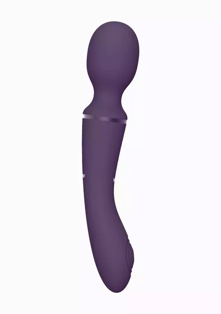 VIVE Nami Pulse Wave Dual Motor Wand violetinis masažuoklis su 4 purkštukų komplektu