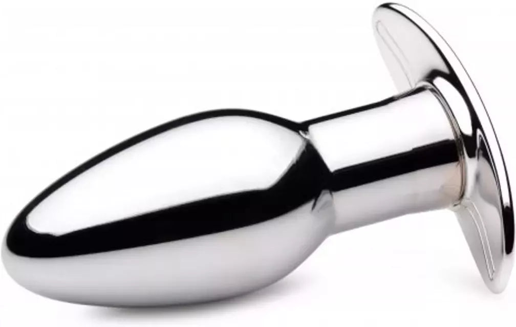 XR Brands Chrome Blast Small įkraunamas vibracinis analinis kamštis su nuotolinio valdymo pulteliu